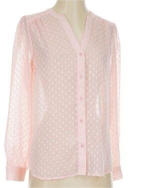 Banana Republic Factory Pink Long Sleeves Button Down Classic Fit Blouse Size S